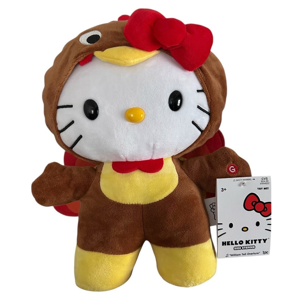 New 2024 Hello Kitty Harvest Greeter Side Stepper Thanksgiving Dancing Turkey
